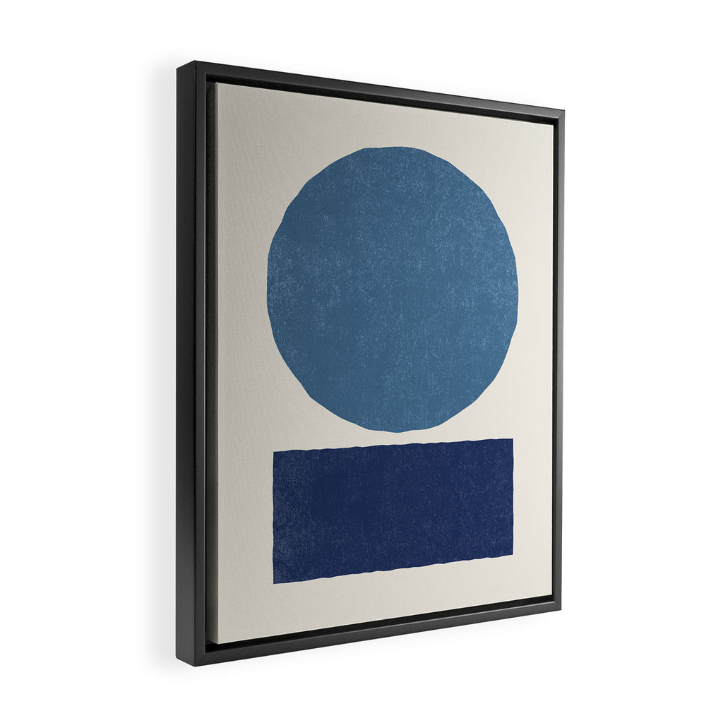 Geometric Balance - Blue Navy Framed Canvas Print Gallery Image 2