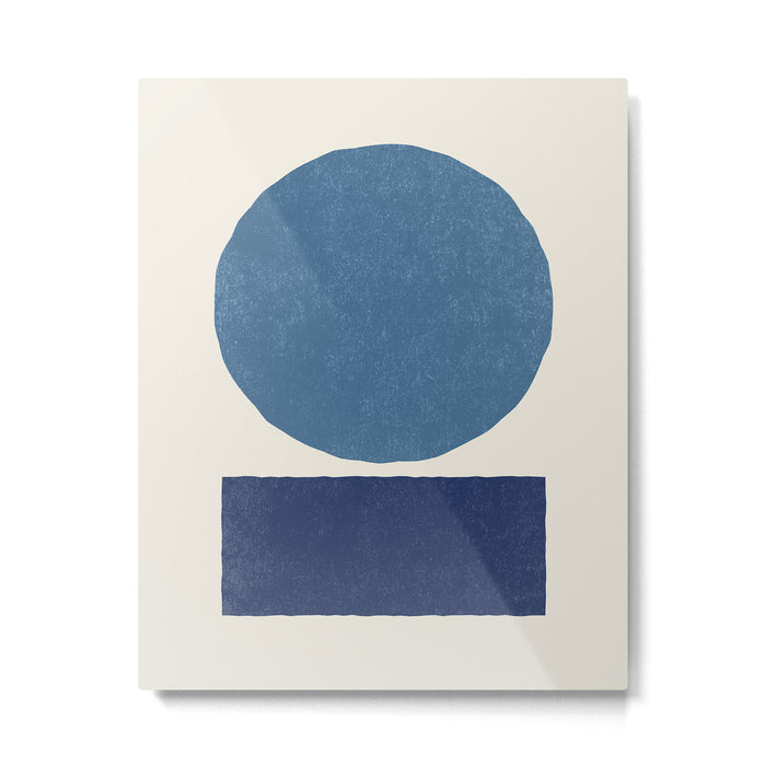 Geometric Balance - Blue Navy Metal Print Gallery Image 1