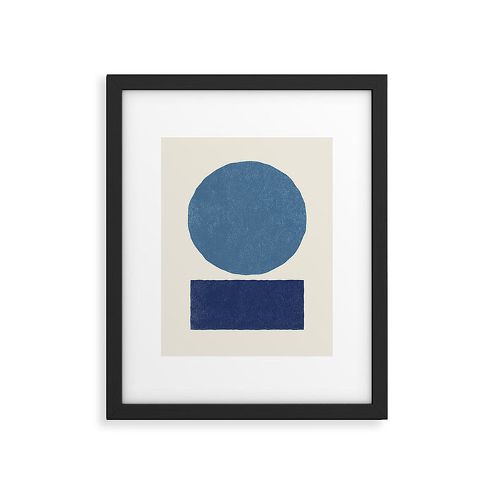 Geometric Balance - Blue Navy Framed Art Print Gallery Image 1