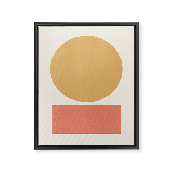 Geometric Balance - Gold Coral Framed Canvas Print Gallery Image 1
