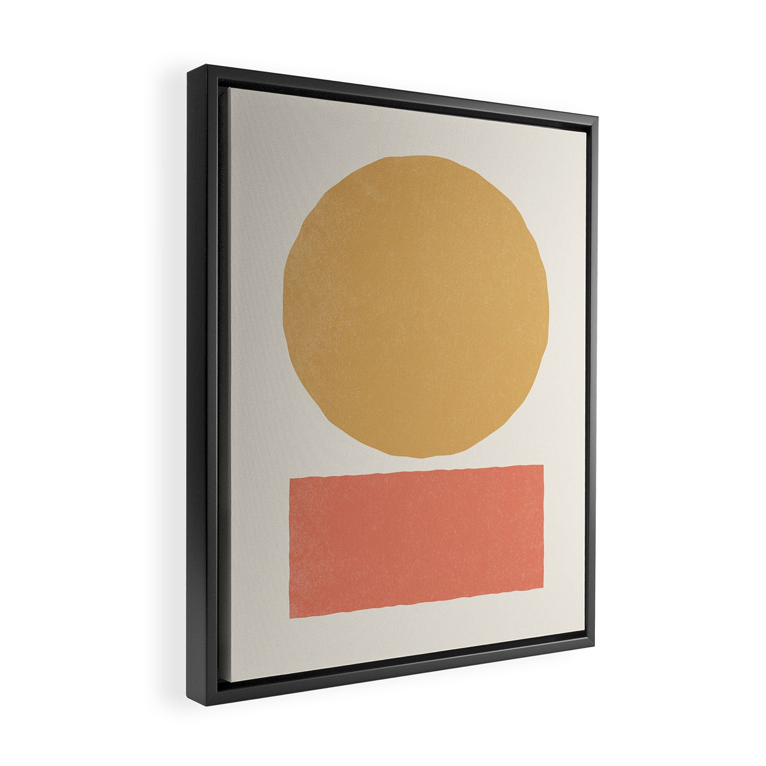 Geometric Balance - Gold Coral Framed Canvas Print Gallery Image 2