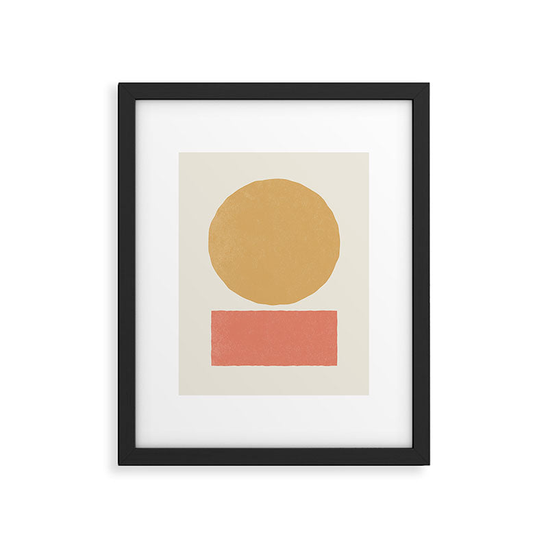 Geometric Balance - Gold Coral Framed Art Print Gallery Image 5