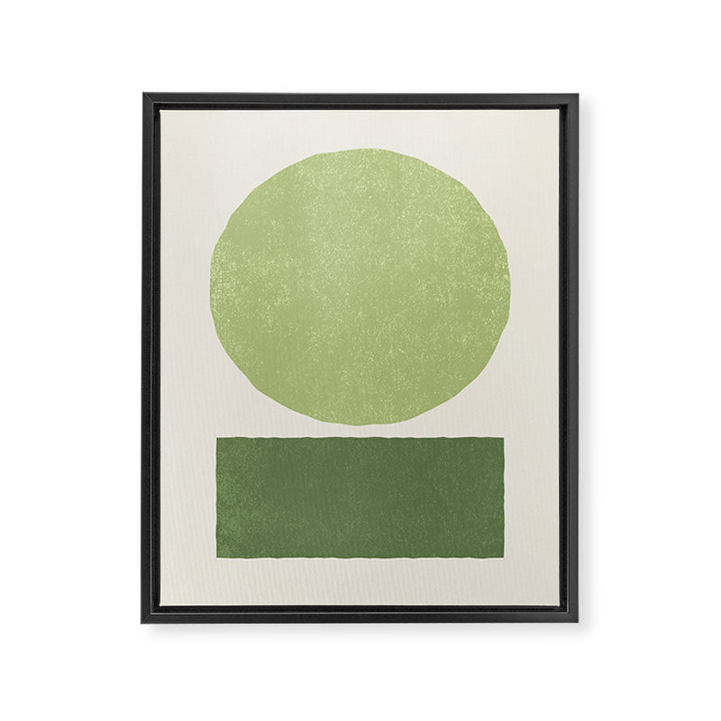 Geometric Balance - Green Framed Canvas Print Gallery Image 6