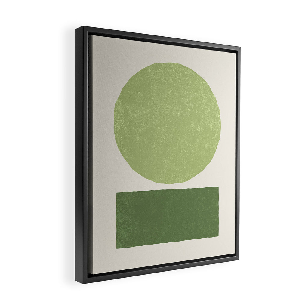 Geometric Balance - Green Framed Canvas Print Gallery Image 2