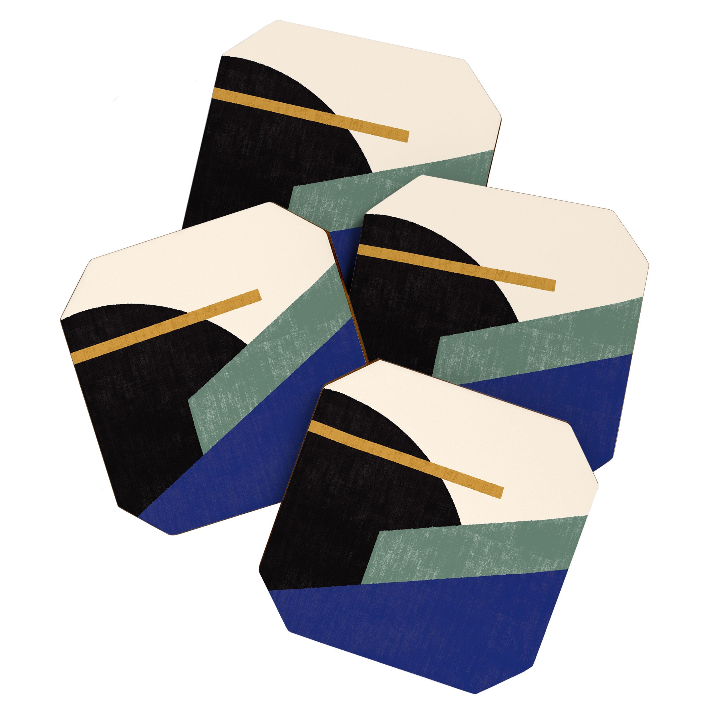 Geometric Compo 1 Filet - blue Coaster Gallery Image 1
