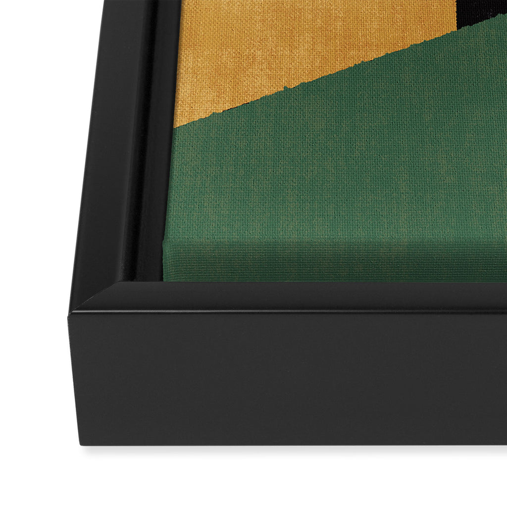 Geometric Compo 1 Filet - green Framed Canvas Print Gallery Image 3