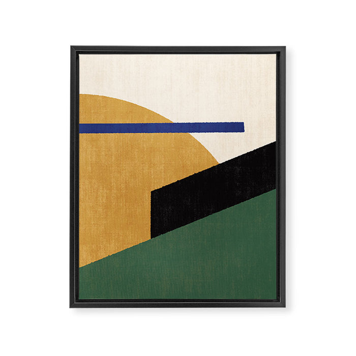Geometric Compo 1 Filet - green Framed Canvas Print Gallery Image 1