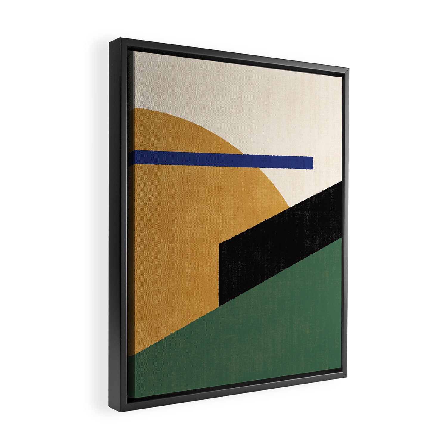 Geometric Compo 1 Filet - green Framed Canvas Print Gallery Image 2