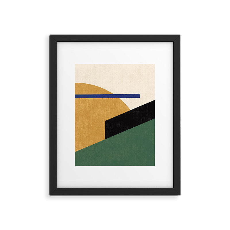Geometric Compo 1 Filet - green Framed Art Print Gallery Image 5