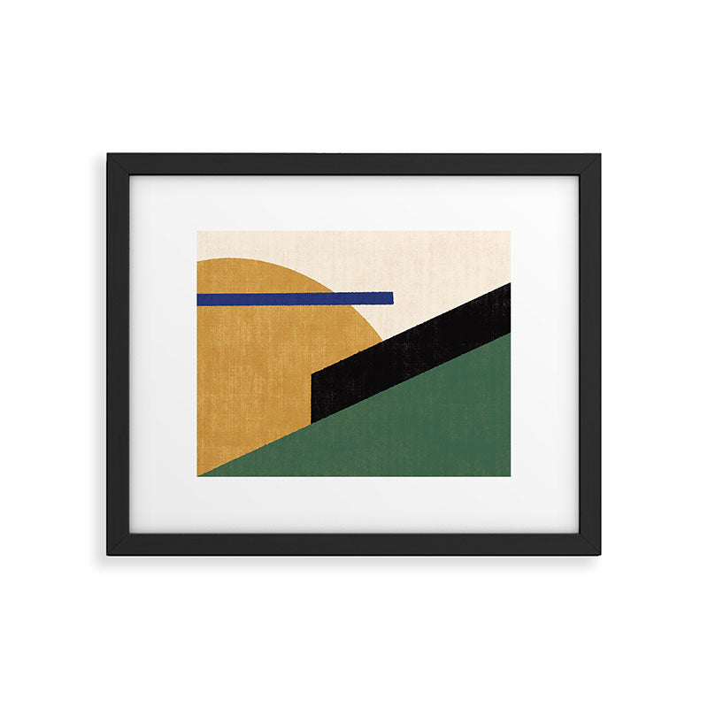 Geometric Compo 1 Filet Landscape - green Framed Art Print Gallery Image 5