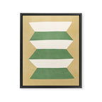Geometric Vase - Green on Beige Framed Canvas Print Gallery Image 6
