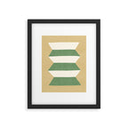 Geometric Vase - Green on Beige Framed Art Print Gallery Image 5