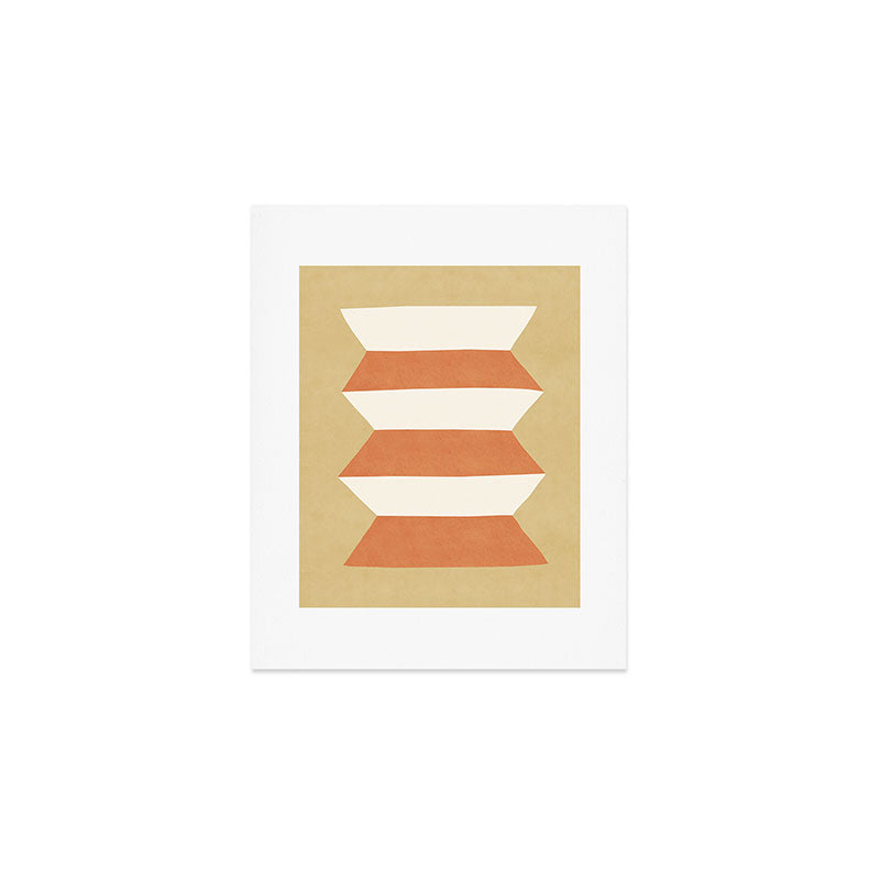 Geometric Vase - Orange Gold  Art Print Gallery Image 1