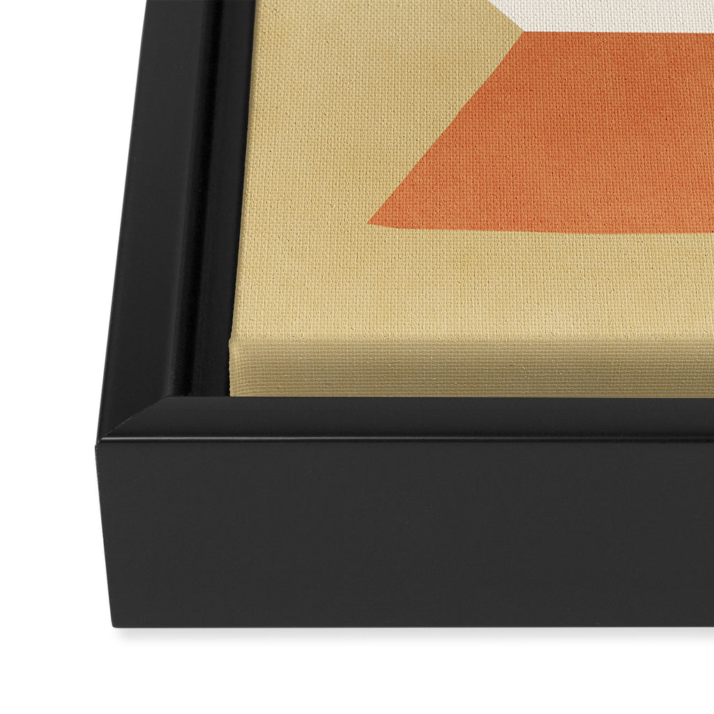Geometric Vase - Orange Gold  Framed Canvas Print Gallery Image 3