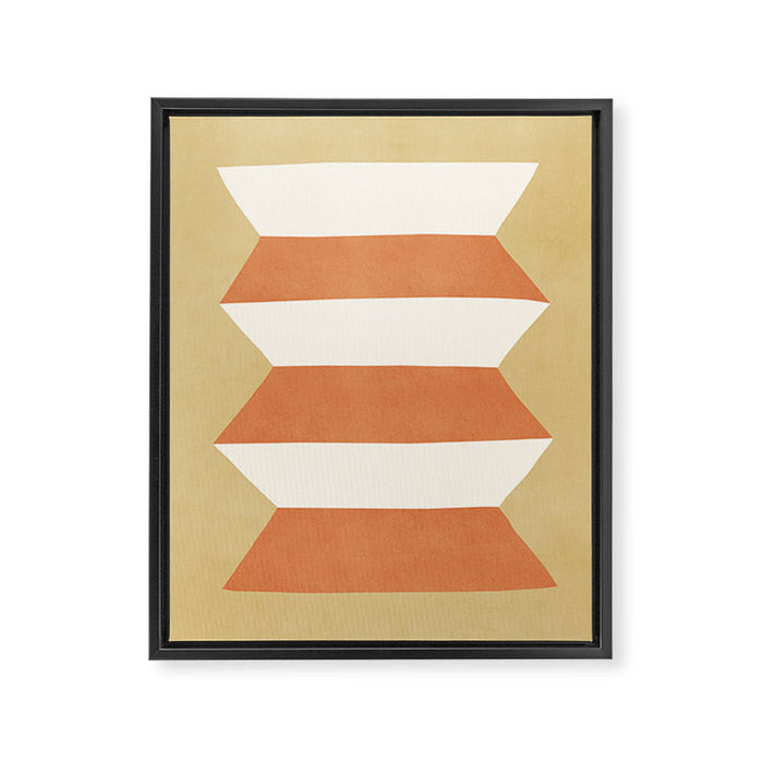 Geometric Vase - Orange Gold  Framed Canvas Print Gallery Image 1
