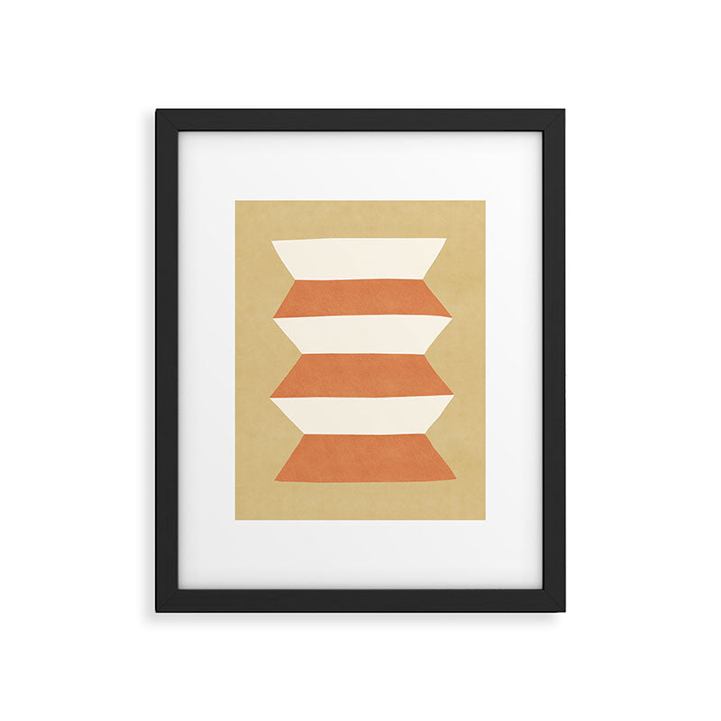 Geometric Vase - Orange Gold  Framed Art Print Gallery Image 5