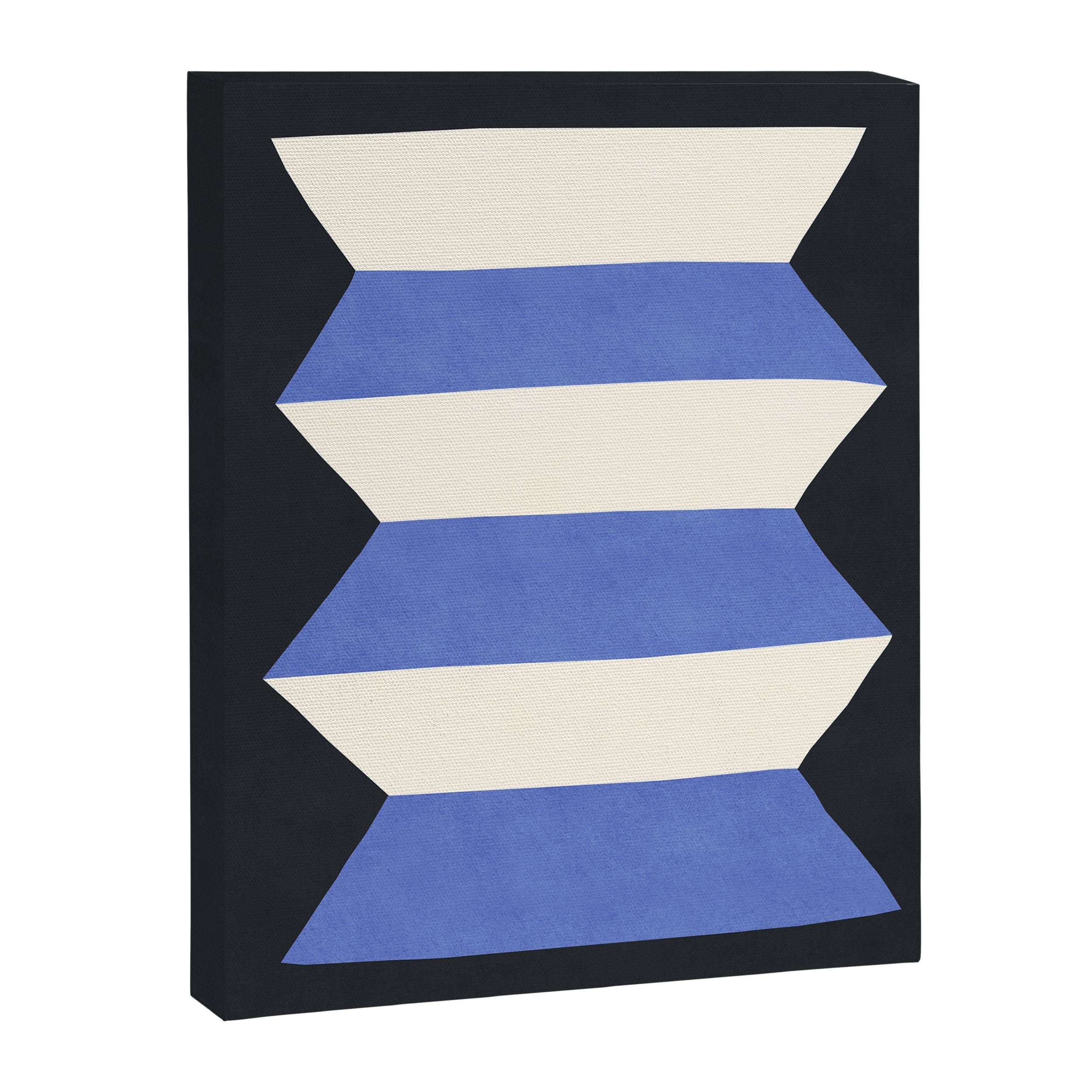 Geometric Vase - White Blue on Dark Canvas Print Gallery Image 6