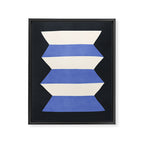 Geometric Vase - White Blue on Dark Framed Canvas Print Gallery Image 6