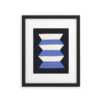 Geometric Vase - White Blue on Dark Framed Art Print Gallery Image 5
