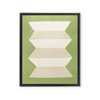 Geometric Vase - White Ivory on Green  Framed Canvas Print Gallery Image 6
