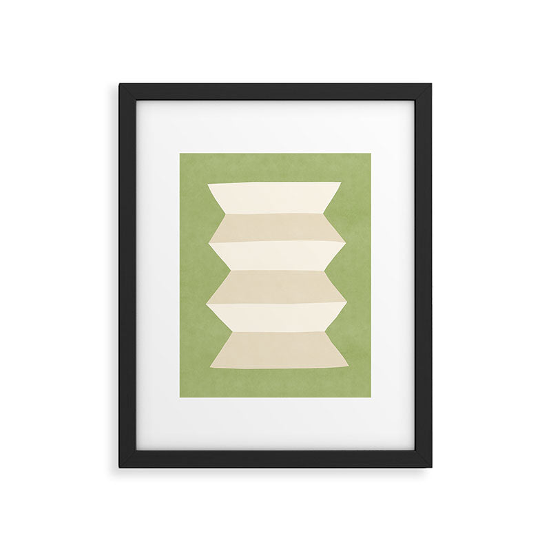 Geometric Vase - White Ivory on Green  Framed Art Print Gallery Image 5