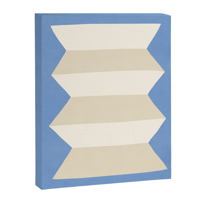 Geometric Vase - White Ivory on Light Blue Canvas Print Gallery Image 1