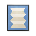Geometric Vase - White Ivory on Light Blue Framed Canvas Print Gallery Image 6
