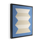 Geometric Vase - White Ivory on Light Blue Framed Canvas Print Gallery Image 2