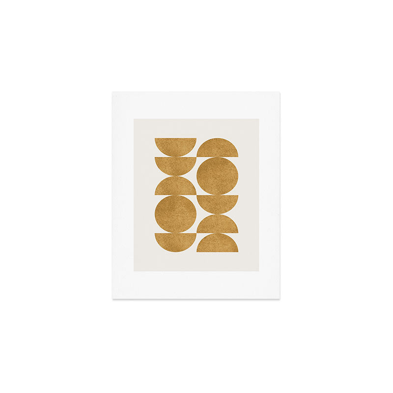 Gold Retro Scandinavian - Mid Century Modern Art Print Gallery Image 1