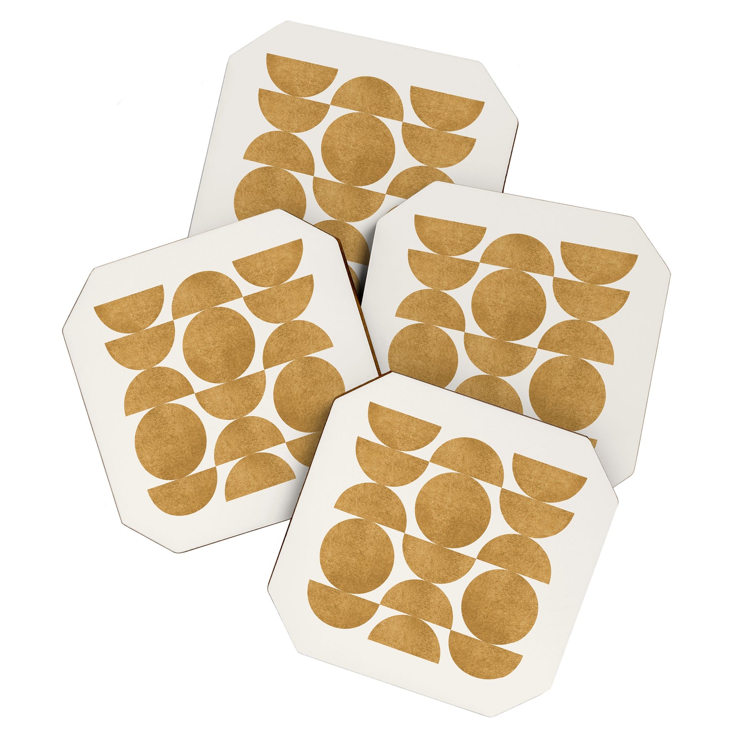 Gold Retro Scandinavian - Mid Century Modern Coaster Gallery Image 1