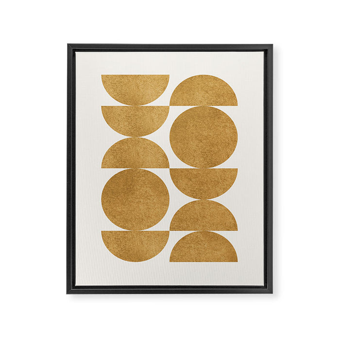 Gold Retro Scandinavian - Mid Century Modern Framed Canvas Print Gallery Image 1