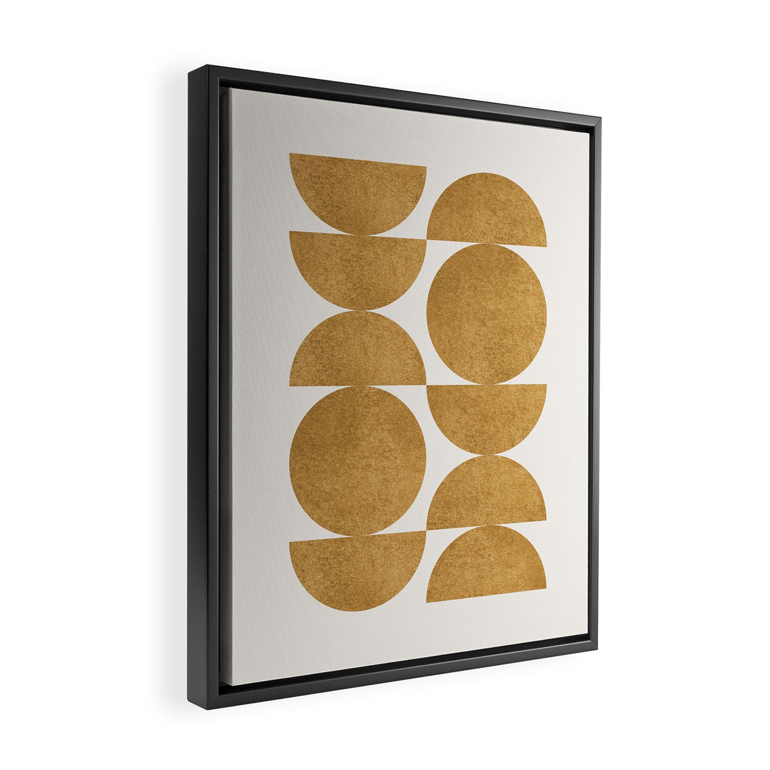 Gold Retro Scandinavian - Mid Century Modern Framed Canvas Print Gallery Image 2