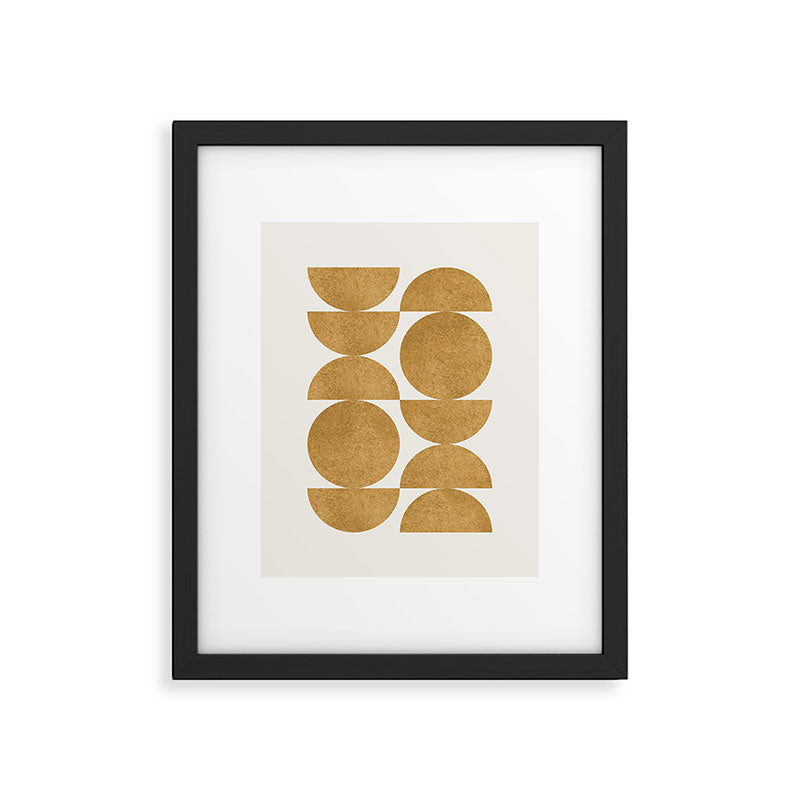 Gold Retro Scandinavian - Mid Century Modern Framed Art Print Gallery Image 5