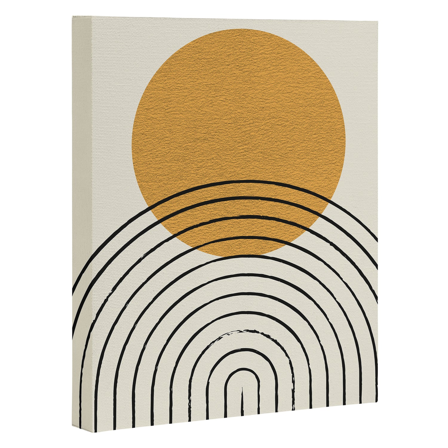 Gold Sun rainbow mid-century full Canvas Print Gallery Image 3