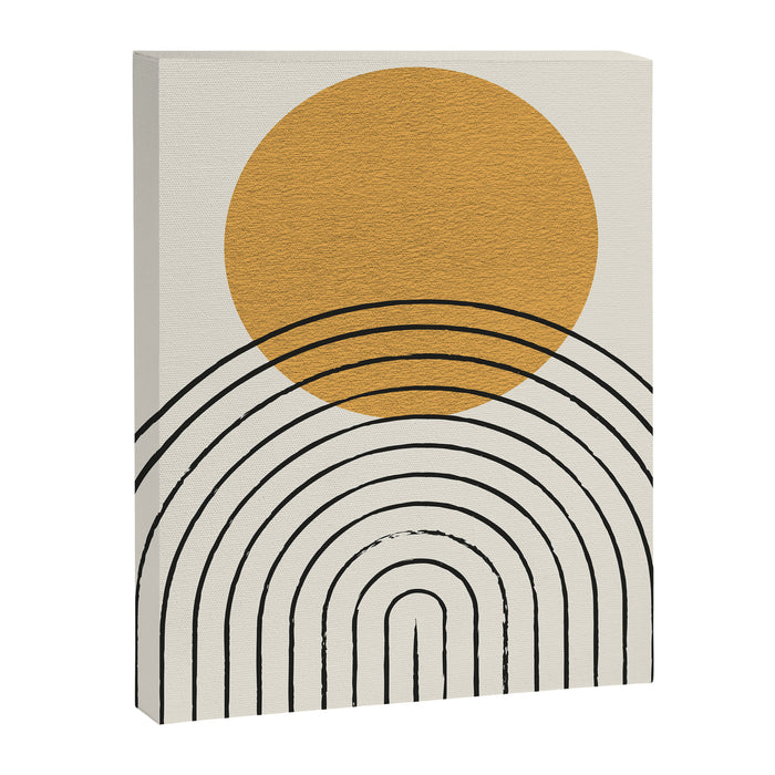 Gold Sun rainbow mid-century full Canvas Print Gallery Image 1