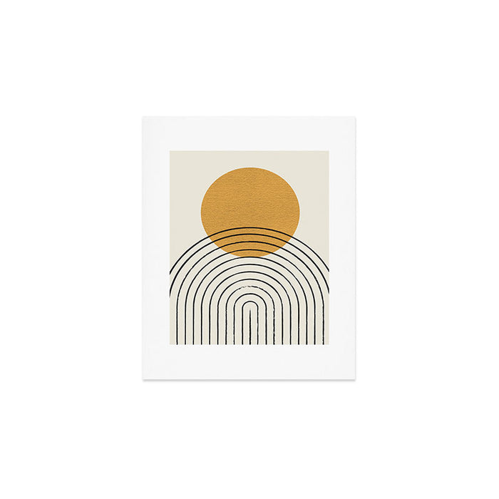 Gold Sun rainbow mid-century full Art Print Gallery Image 1