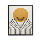 Gold Sun rainbow mid-century full Framed Canvas Print Gallery Image 6
