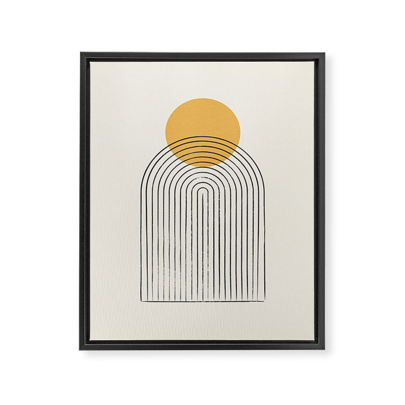 Gold Sun rainbow mountain Framed Canvas Print Gallery Image 6