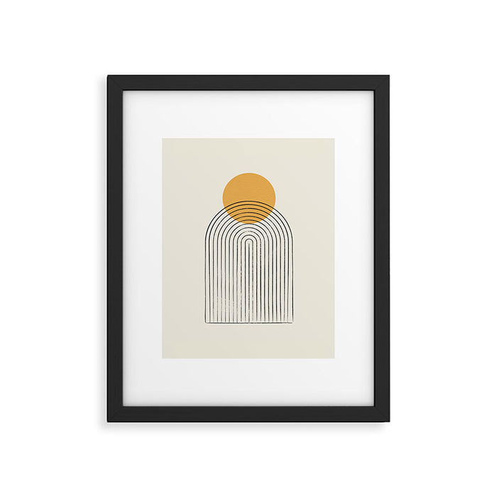Gold Sun rainbow mountain Framed Art Print Gallery Image 1