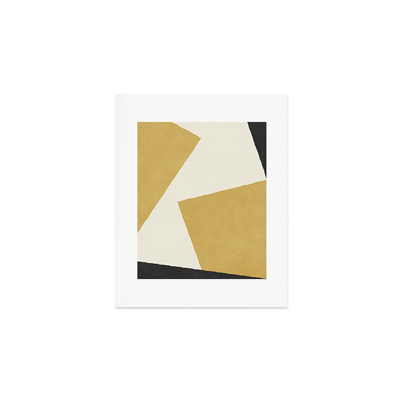 Graphic Edge Shape - Gold Yellow Art Print Gallery Image 1