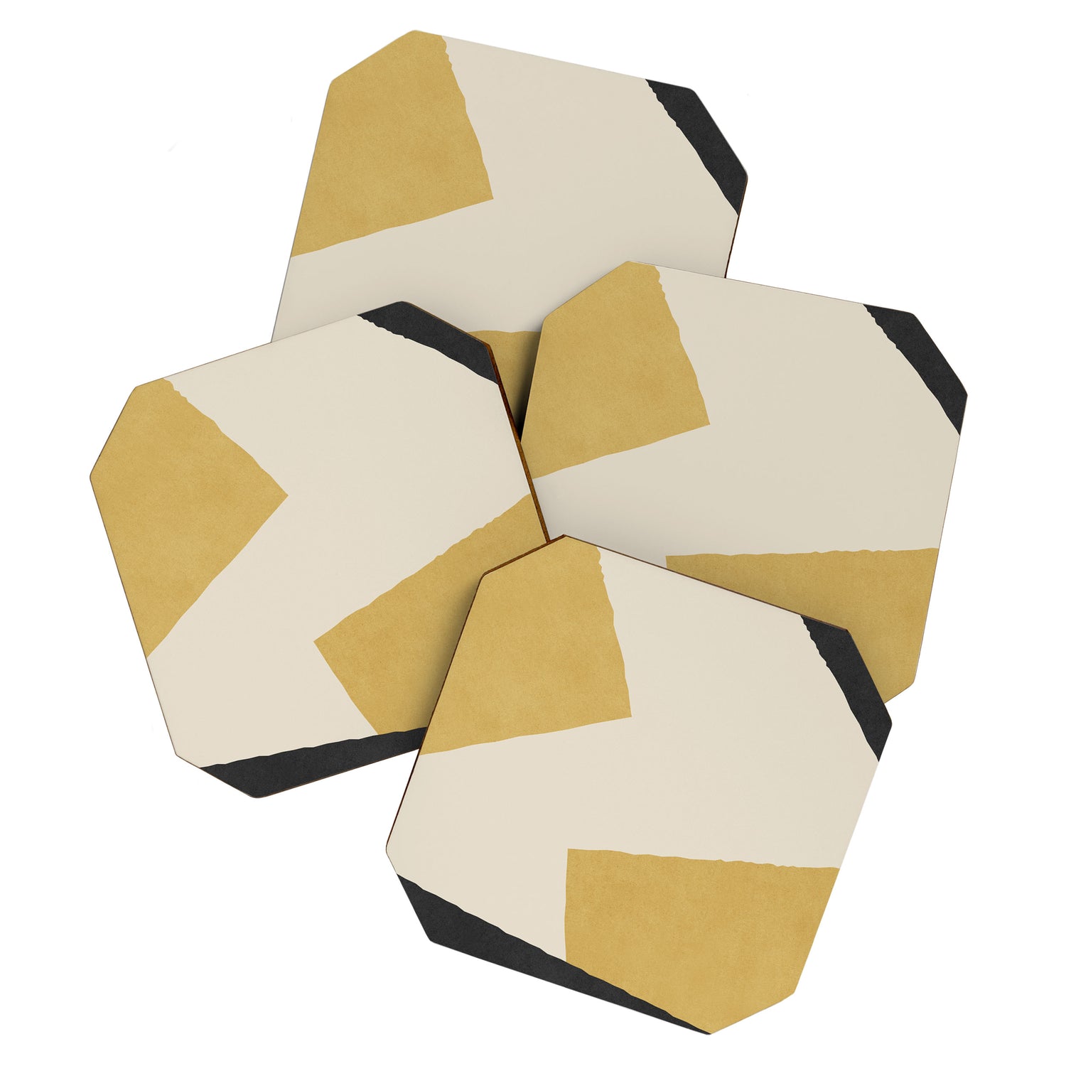 Graphic Edge Shape - Gold Yellow Coaster Gallery Image 1