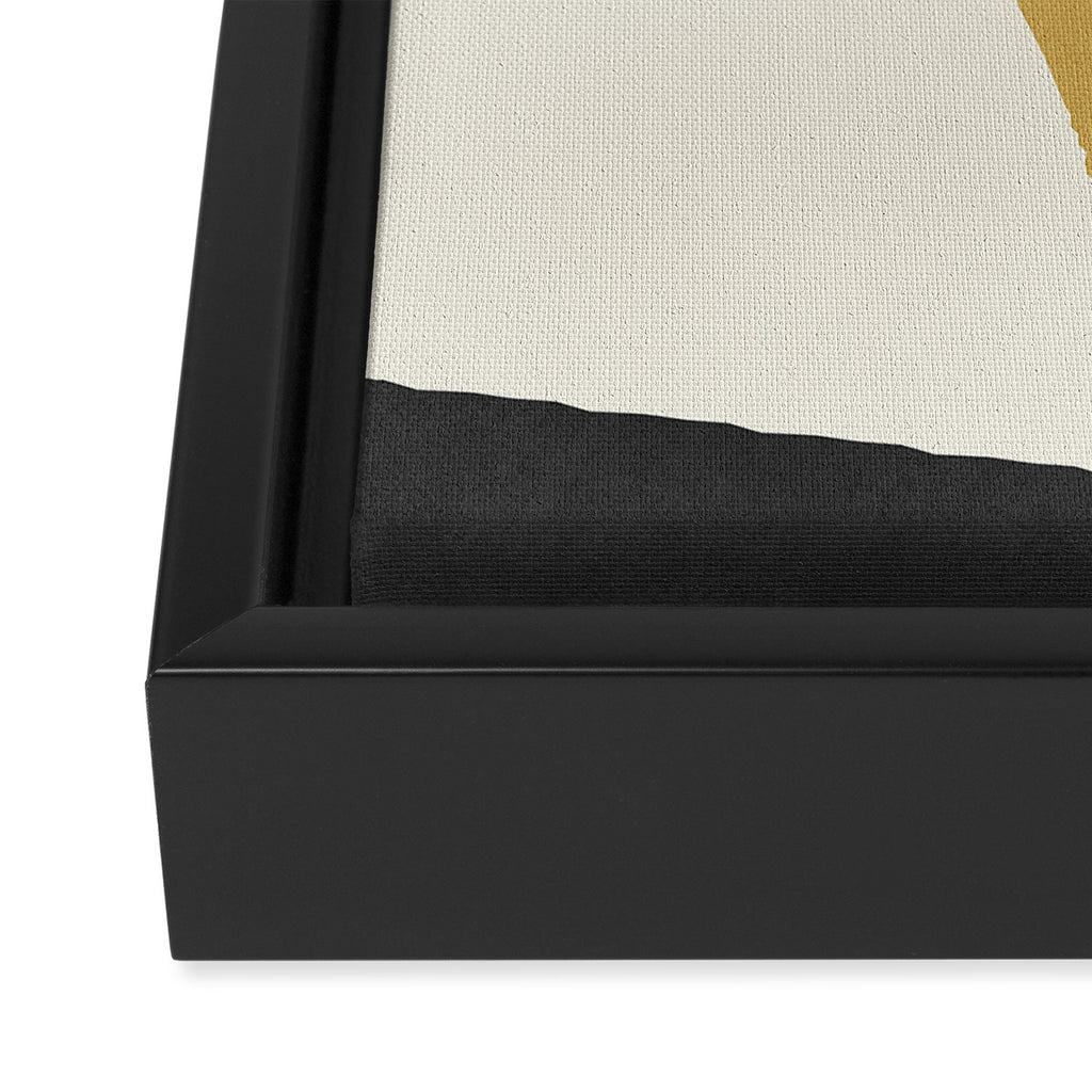 Graphic Edge Shape - Gold Yellow Framed Canvas Print Gallery Image 3