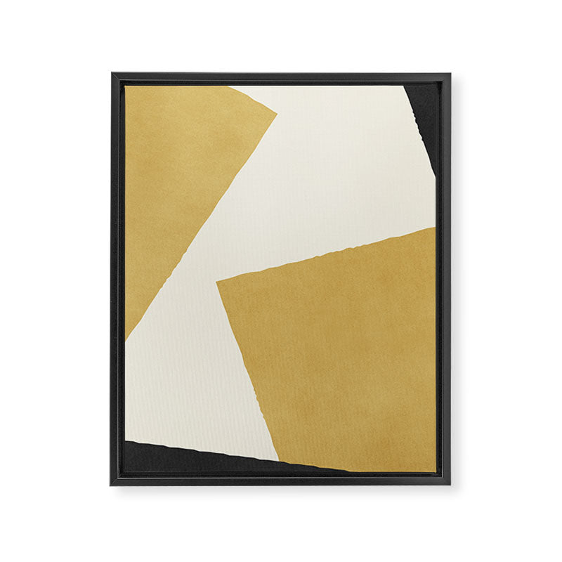 Graphic Edge Shape - Gold Yellow Framed Canvas Print Gallery Image 8