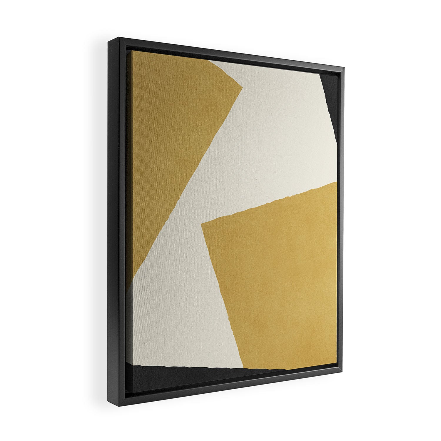 Graphic Edge Shape - Gold Yellow Framed Canvas Print Gallery Image 2