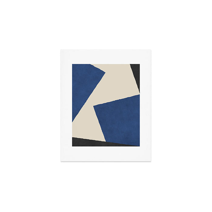 Graphic Edge Shapes - Bleu Navy Art Print Gallery Image 1