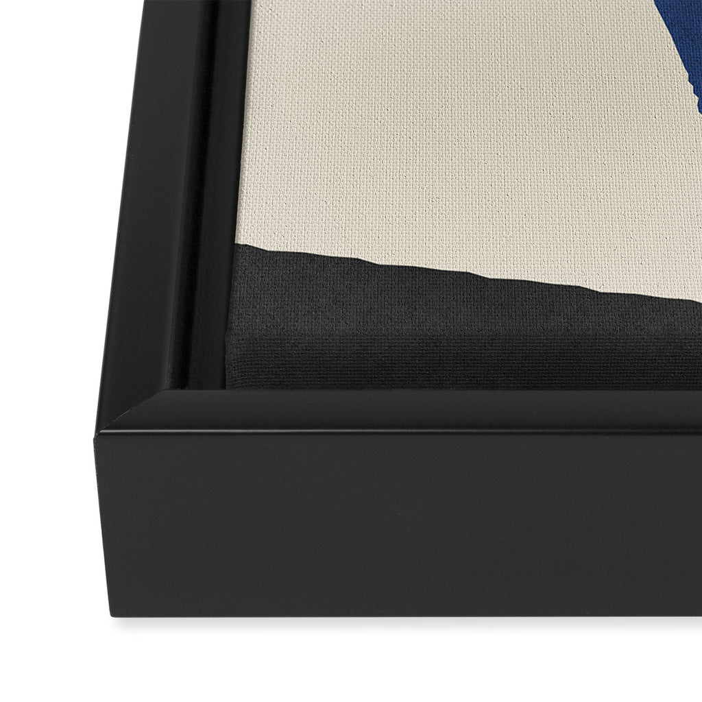 Graphic Edge Shapes - Bleu Navy Framed Canvas Print Gallery Image 3