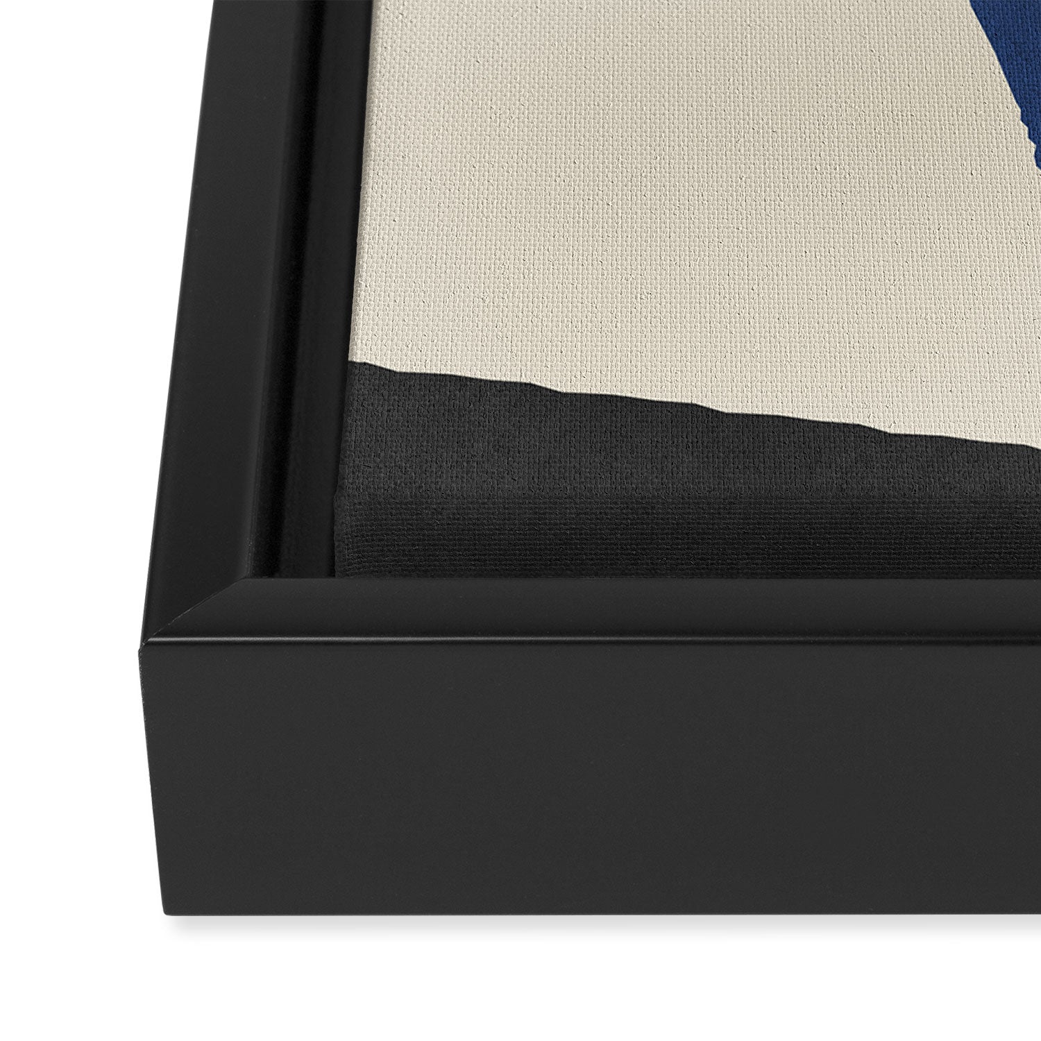 Graphic Edge Shapes - Bleu Navy Framed Canvas Print Gallery Image 3