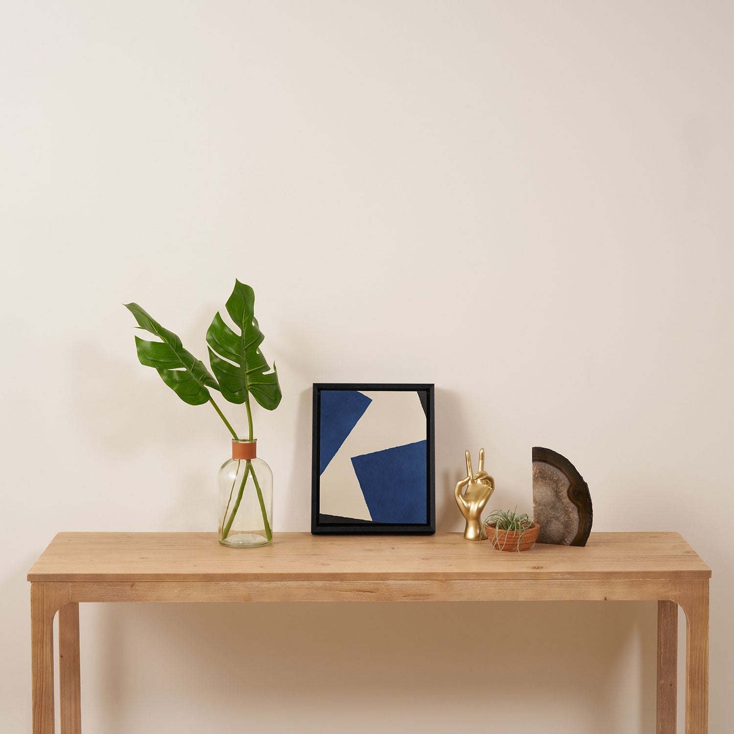 Graphic Edge Shapes - Bleu Navy Framed Canvas Print Gallery Image 4
