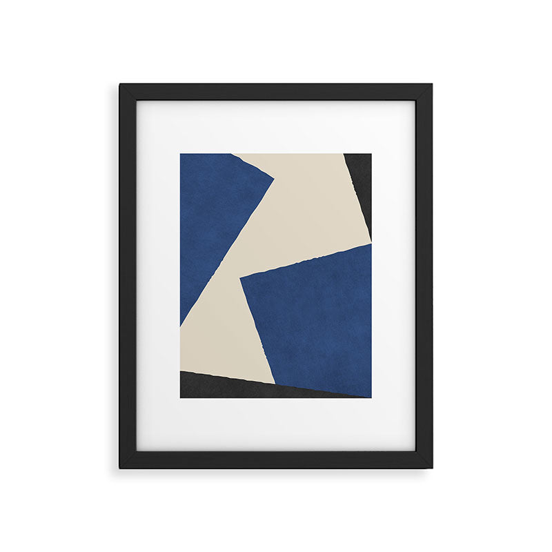 Graphic Edge Shapes - Bleu Navy Framed Art Print Gallery Image 5