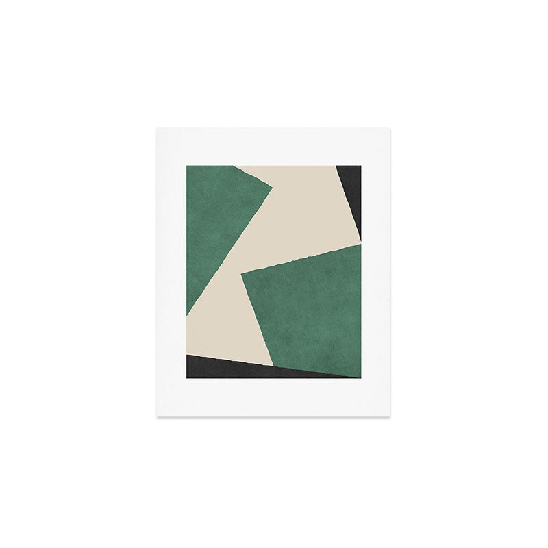 Graphic Edge Shapes - Green Art Print Gallery Image 1